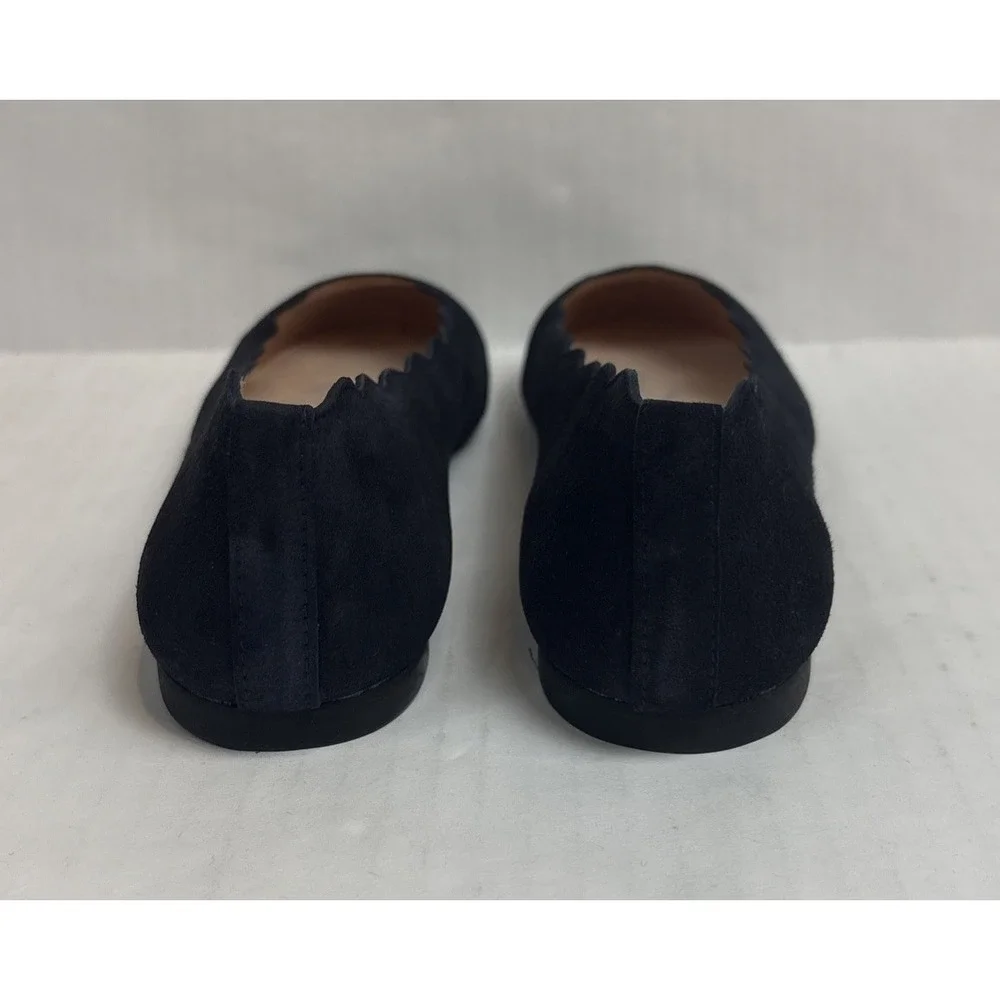French Sole NY Jigsaw Ballet Flats Navy Blue Suede Women's Size 5.5M